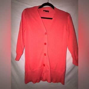 AB Studio Coral Button-Up Cardigan